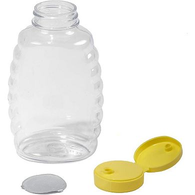 Miller Plastic Skep-Style Jar Honey Squeeze Bottle with Flip-top Lid - 16 oz- 12 Pack