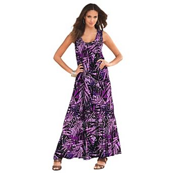 Roaman's Women's Plus Size Hand-Crinkled Sleeveless Dress