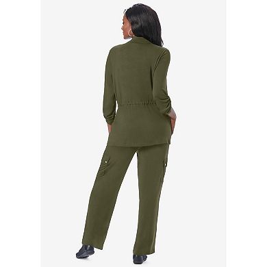 Jessica London Women's Plus Size 2-Piece Stretch Knit Cargo Set