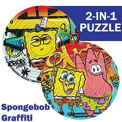 TCG Toys Spin Flip Puzzle: Spongebob Graffiti 12 Rings 2-In-1 Double-Sided Puzzle