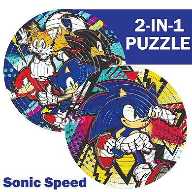 TCG Toys Spin Flip Puzzle Sonic Speed 12 Rings 2-In-1 Double-Sided Puzzle