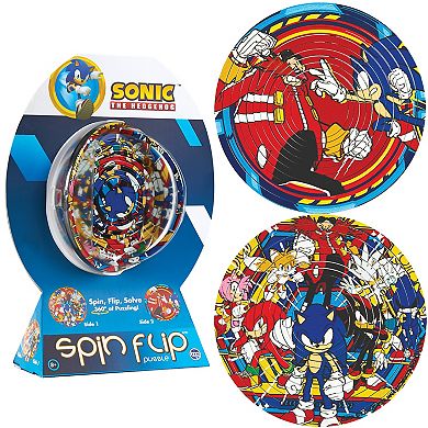 TCG Toys Spin Flip Puzzle: Sonic & Dr. Eggman 12 Rings 2-In-1 Double-Sided Puzzle