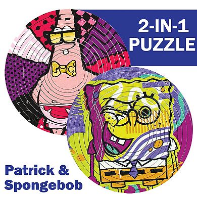 TCG Toys Spin Flip Puzzle: Spongebob & Patrick 12 Rings 2-In-1 Double-Sided Puzzle