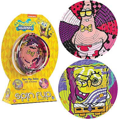 TCG Toys Spin Flip Puzzle: Spongebob & Patrick 12 Rings 2-In-1 Double-Sided Puzzle