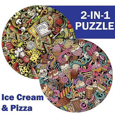 TCG Toys Spin Flip: Puzzle Ice Cream & Pizza 14 Rings 2-In-1 Double-Sided Puzzle