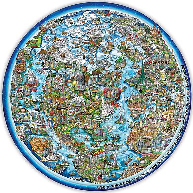 TCG Toys Spin Flip Puzzle: Charles Fazzino 14 Rings 2-In-1 Double-Sided Puzzle