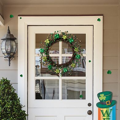 Glitzhome 20"D Handcrafted St.Patrick's Shamrock Berry Wreath