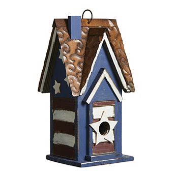 Glitzhome 12.25"H Solid Wood Villa Decorative Outdoor Garden Birdhouse