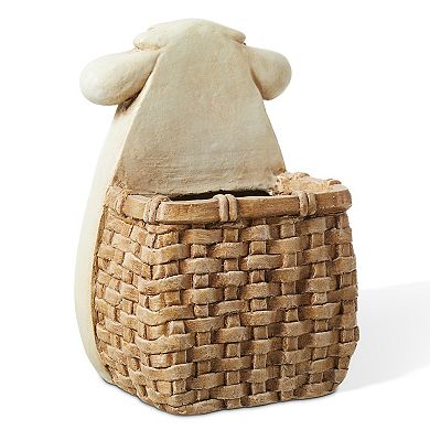 Glitzhome 12.5'H Weather-resistant MGO Cute Sheep Statue Planter