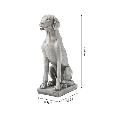 Glitzhome 28.25"H MGO Sitting Labrador Retriever Dog Statue