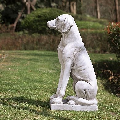 Glitzhome 28.25"H MGO Sitting Labrador Retriever Dog Statue