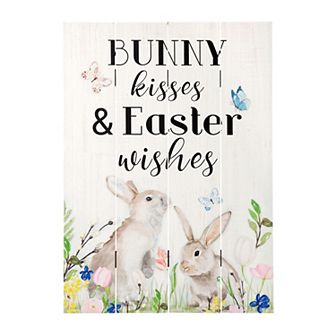 Glitzhome 18"H Creative Easter Wooden Bunny Wall Decor
