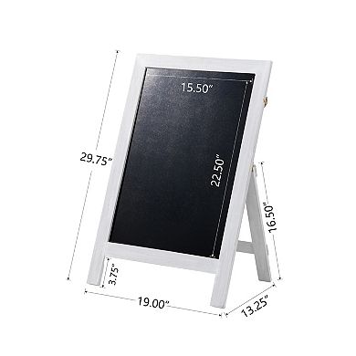 Glitzhome 29.75"H Farmhouse Wooden Chalkboard Hanging or Standing Decor