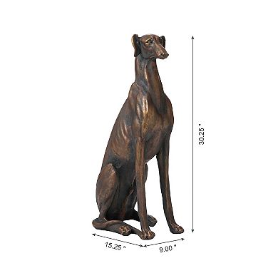 Glitzhome 30.25"H MGO Sitting Greyhound Dog Statue