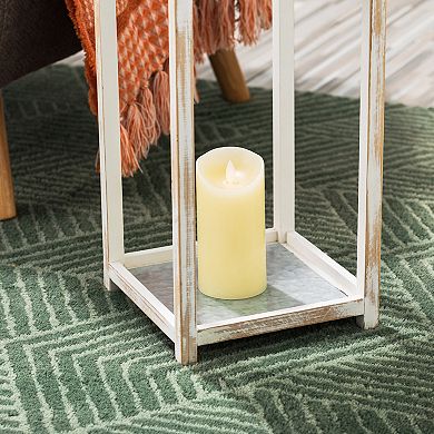 Glitzhome Set of 2 Modern Charming Farmhouse Wooden Lantern