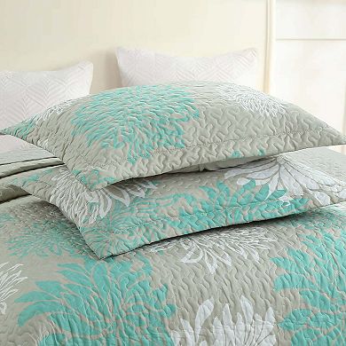 Marcielo 3 Piece Chrysanthemum Pattern Quilt Set Lightweight Bedspread Set
