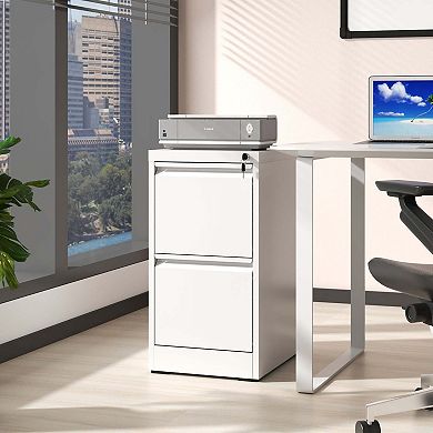 Mondawe Vertical Double Drawer Metal Filing Cabinet With Lock For Storing A4 Sized Files