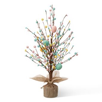 Glitzhome 18"H Easter Artificial Eggs Table Tree