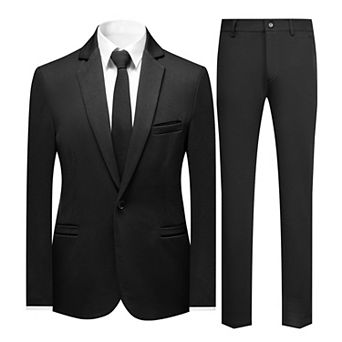Men's 3 pc Suit Casual 1 Button Tux Blazer Jacket Tie and Pants Suit Set