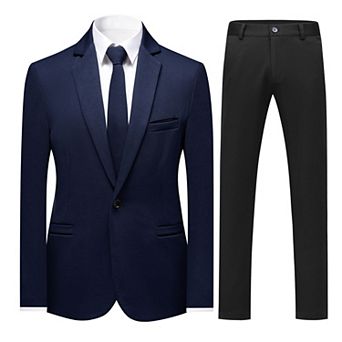 Men's 3 pc Suit Casual 1 Button Tux Blazer Jacket Tie and Pants Suit Set