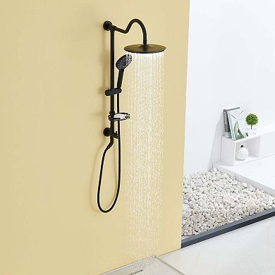 Mondawe Exposed Shower System with 3 Spray Modes Hand Shower and Height Adjustable Lift Rod