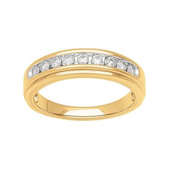 Love Always 18k Gold over Sterling Silver 1/3 Carat T.W. Lab-Grown Diamond Anniversary Band Ring