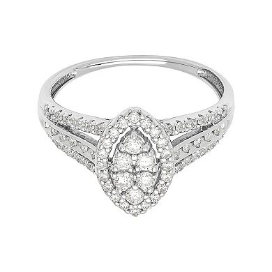 Love Always Sterling Silver 1/2 Carat T.W. Lab-Grown Diamond Engagement Ring