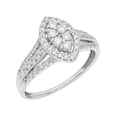 Love Always Sterling Silver 1/2 Carat T.W. Lab-Grown Diamond Engagement Ring