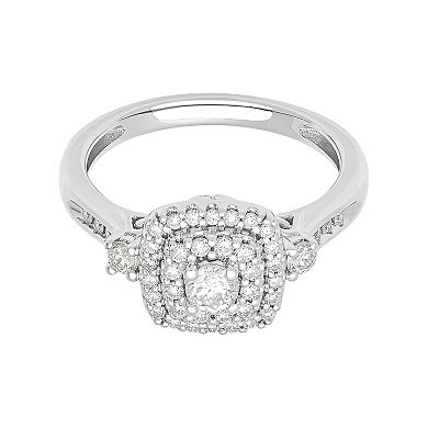 Love Always Sterling Silver 1/2 Carat T.W. Lab-Grown Diamond Engagement Ring