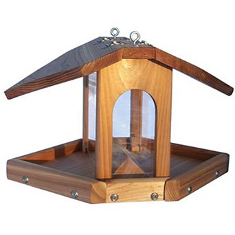 Stovall Cedar Multi-Sided Seed Hanging Bird Feeder with Chain