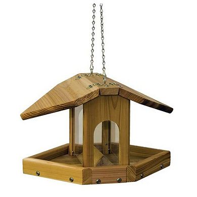 Stovall Cedar Multi-Sided Seed Hanging Bird Feeder with Chain