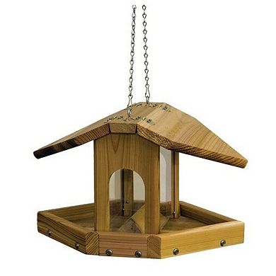 Stovall Cedar Multi-Sided Seed Hanging Bird Feeder with Chain