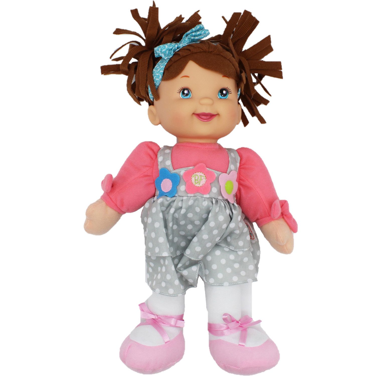 Детские куклы Goldberger Doll Baby's First Little Talker Brunette with Coral Dress