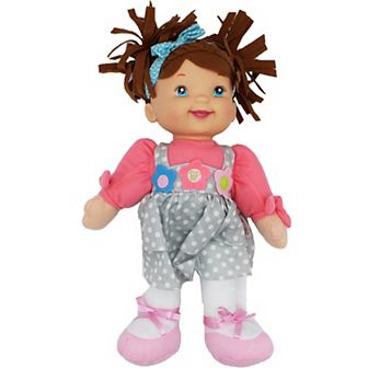 Goldberger Doll Baby's First Little Talker Brunette with Coral Dress