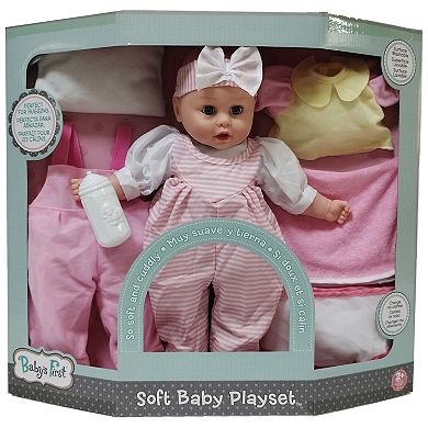 Goldberger Doll Baby's First 16" Soft Baby Doll Playset