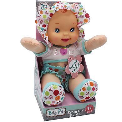 Goldberger Doll Baby's First Smartie Pants Doll with Raspberry White T-Shirt