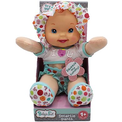 Goldberger Doll Baby's First Smartie Pants Doll with Raspberry White T-Shirt