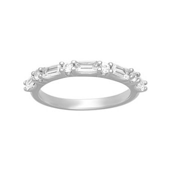 Love Always Sterling Silver 5/8 Carat T.W. Lab-Created White Sapphire Anniversary Band Ring
