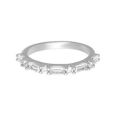 Love Always Sterling Silver 5/8 Carat T.W. Lab-Created White Sapphire Anniversary Band