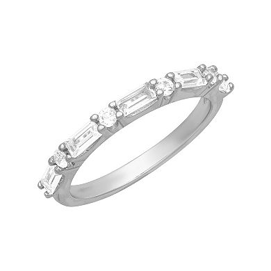 Love Always Sterling Silver 5/8 Carat T.W. Lab-Created White Sapphire Anniversary Band