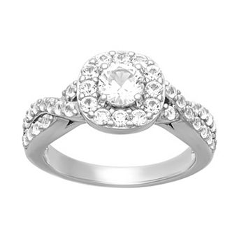 Love Always Sterling Silver 1 1/4 Carat T.W. Lab-Created White Sapphire Engagement Ring