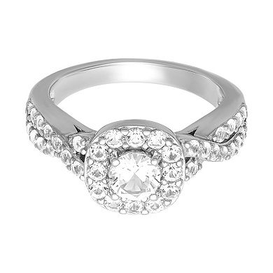 Love Always Sterling Silver 1 1/4 Carat T.W. Lab-Created White Sapphire Engagement Ring