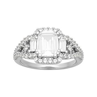 Love Always Sterling Silver 2 7/8 Carat T.W. Lab-Created White Sapphire Engagement Ring