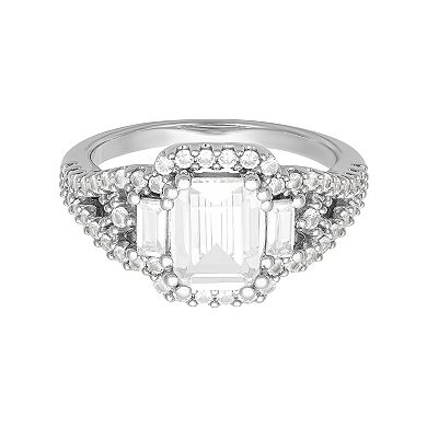 Love Always Sterling Silver 2 7/8 Carat T.W. Lab-Created White Sapphire Engagement Ring