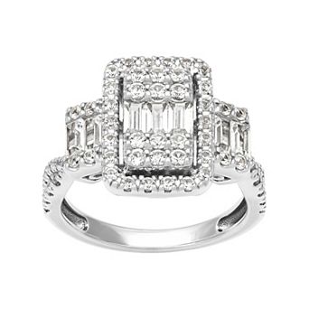 Love Always Sterling Silver 1 3/8 Carat T.W. Lab-Created White Sapphire Engagement Ring