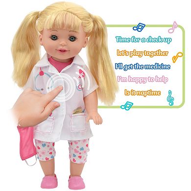New Adventures Lil Tots: Talking Doctor 14" Blonde Doll 6-Pc. Playset