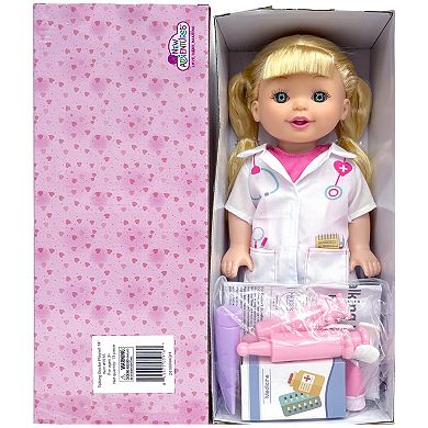 New Adventures Lil Tots: Talking Doctor 14" Blonde Doll 6-Pc. Playset