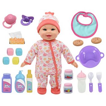 New Adventures Little Darlings: Bouncing Baby 12" Doll 10 pc Playset