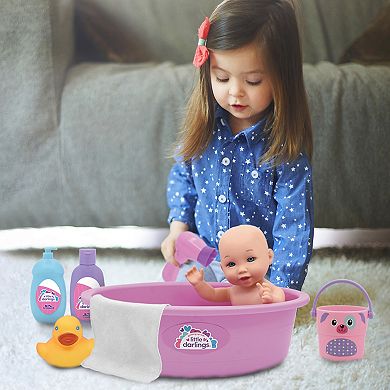 New Adventures Little Darlings: Wash N' Play 12" Doll 7-Pc. Baby Set