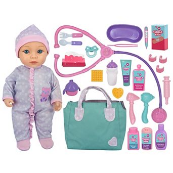 New Adventures Cuddle Kids: Baby's First Check Up 15" Doll 20 pc Playset